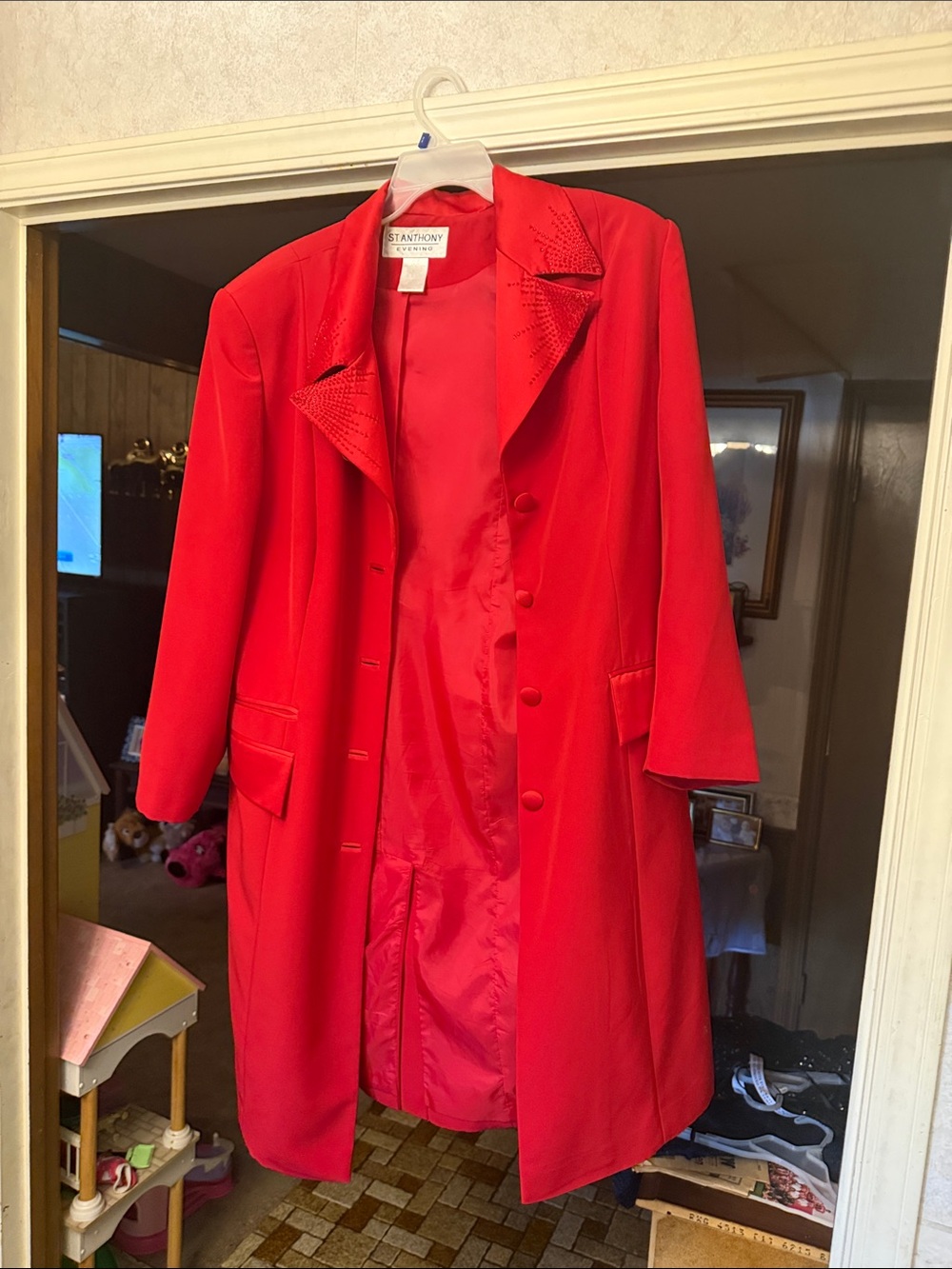 Red Women's Coat - Classic Tailored Jacket